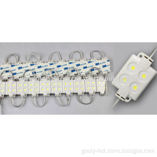 LED Module, 4 LEDs 5050 SMD, White Color, 12V DC Input Voltage